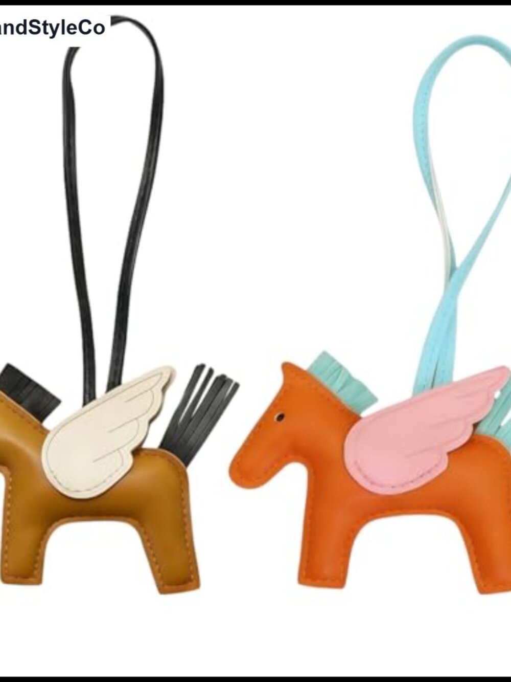PU Leather Horse Bag Charm Angel Pegasus Keychain Purse Charm